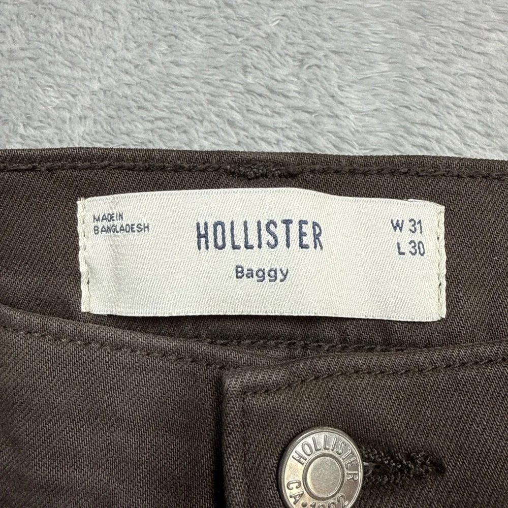 Hollister Baggy Carpenter Pants Jeans Men 31x30 (Fits 33X28) Brown Stretch